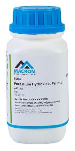 MACRON FINE CHEMICALS™  BRAND POTASSIUM HYDROXIDE 500G POLY BOTTLE