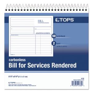 TOPS® Spiralbound Service Invoice Book, Essendant