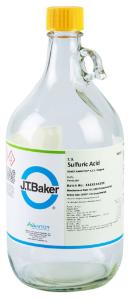 J.T.BAKER® BRAND SULFURIC ACID 2.5L CLEAR GLASS BOTTLE
