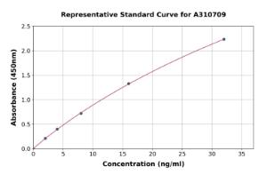Representative standard curve for Mouse Ltbp2 ELISA kit (A310709)