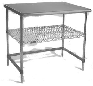 AdjusTable® Workstation, Stainless Steel Solid Top, Chrome Base, Eagle MHC™