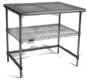 AdjusTable® Workstation, Stainless Steel Perforated Top, Stainless Steel Base, Eagle MHC™