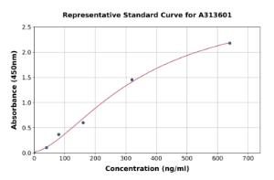 Representative standard curve for human DPP4 ELISA kit (A313601)