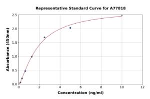 Representative standard curve for Mouse CCR5 ELISA kit (A77818)