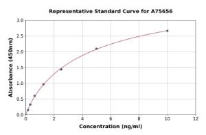 Representative standard curve for Human NOTCH3 ELISA kit (A75656)