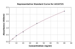 Representative standard curve for Human Hemojuvelin ELISA kit (A310725)