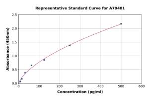 Representative standard curve for Rat CXCL2 ELISA kit (A79401)