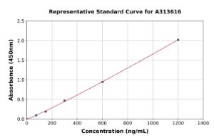 Representative standard curve for human MRP1 ELISA kit (A313616)