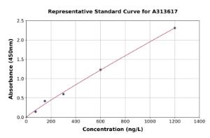 Representative standard curve for human BUD13 ELISA kit (A313617)