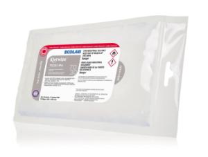 Klerwipe 70/30 IPA blended with WFI, polyester/cellulose, Ecolab