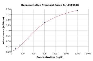 Representative standard curve for human IL-12A ELISA kit (A313618)