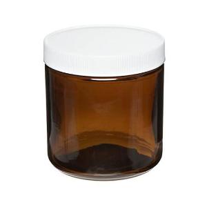 Straight-sided amber glass jar 500 ml