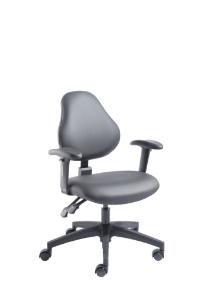 VWR® Upholstered Lab Chairs with Arms, Desk Height, Dual Soft-Wheel Casters