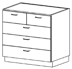 Casework, Laminate, Sitting Height Base Cabinets, Drawer Cabinets