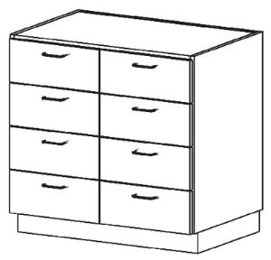Casework, Laminate, Sitting Height Base Cabinets, Drawer Cabinets