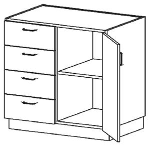Casework, Laminate, Standing Height Base Cabinets, Cupboard and Drawer Cabinets