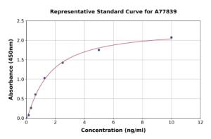 Representative standard curve for Rat TRAP/CD40L ELISA kit (A77839)