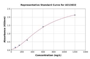 Representative standard curve for mouse Wnt10a ELISA kit (A313632)