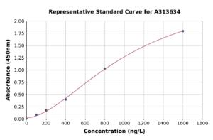 Representative standard curve for human CHST14 ELISA kit (A313634)