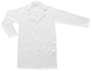 Women's Lab Coat, Button Front, White - No Embroidery