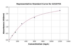 Representative standard curve for Human WWC2 ELISA kit (A310755)