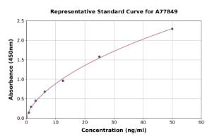 Representative standard curve for Mouse CD68 ELISA kit (A77849)