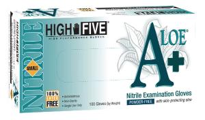 High Five A+ Aloe-coated Green Nitrile Gloves