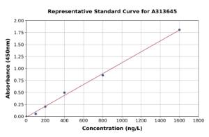 Representative standard curve for human DPEP1/MDP ELISA kit (A313645)