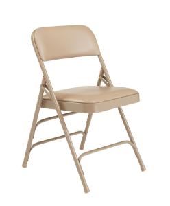 1300 Series Premium Vinyl Upholstered Triple Brace Double Hinge Folding Chair