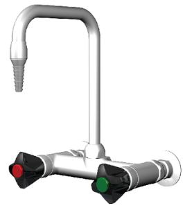 Panel-Mounted Gooseneck Mixing Faucets, with Nylon Hooded Handles, WaterSaver Faucet