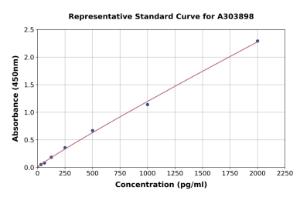 Representative standard curve for Pseudomonas Exotoxin A ELISA kit (A303898)