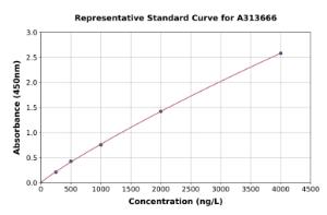 Representative standard curve for mouse Ezrin ELISA kit (A313666)