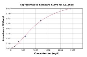 Representative standard curve for mouse Syn3 ELISA kit (A313668)