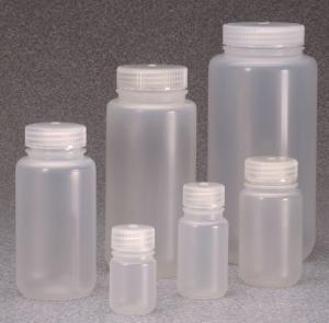 Nalgene® Polypropylene Economy Bottles, Wide Mouth, Thermo Scientific