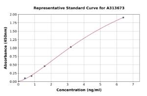 Representative standard curve for human LEPRE1/P3H1 ELISA kit (A313673)