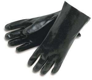 PVC Coated Gloves Industry Standard Black Single Dipped MCR Safety