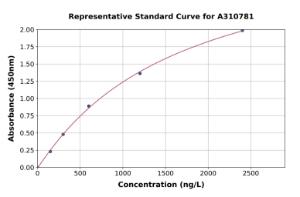 Representative standard curve for Human AAMP ELISA kit (A310781)