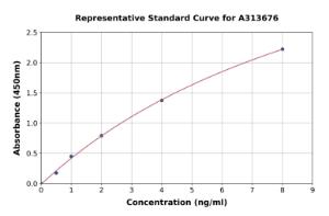 Representative standard curve for human Endothelin B Receptor/ET-B ELISA kit (A313676)