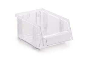 Case of stacking bins, clear