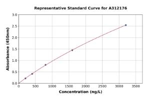 Representative standard curve for Human VEGFC ELISA kit (A312176)