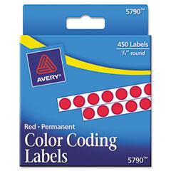 Permanent Self-Adhesive Round Color-Coding Labels, Essendant