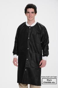 Extra-Safe lab coats - 3 pockets (Black)