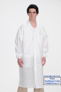 Extra-Safe lab coats - 3 pockets (White, Traditional Collar)