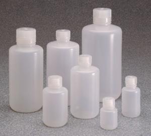 Nalgene® Boston Round Bottle, Low-Density Polyethylene, Narrow Mouth, Thermo Scientific