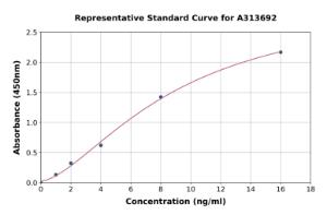 Representative standard curve for human Cystatin A ELISA kit (A313692)