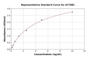 Representative standard curve for Mouse AMCase ELISA kit (A77881)