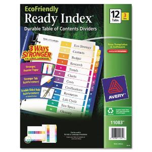 Avery® EcoFriendly Ready Index® Table of Contents Dividers