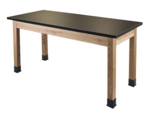 Wood Frame Table with Chemical Resistant Top
