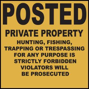 ZING Green Safety Eco Safety Sign POSTED Private Property Hunting, Fishing, Trapping or Tresspassing For Any Purpose Is Strictly Forbidden Violaters Will Be Prosecuted, ZING Enterprises