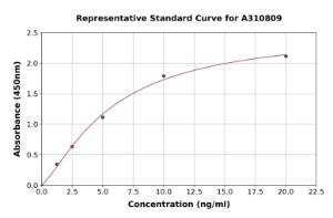 Representative standard curve for Human Annexin A3 / ANXA3 ELISA kit (A310809)